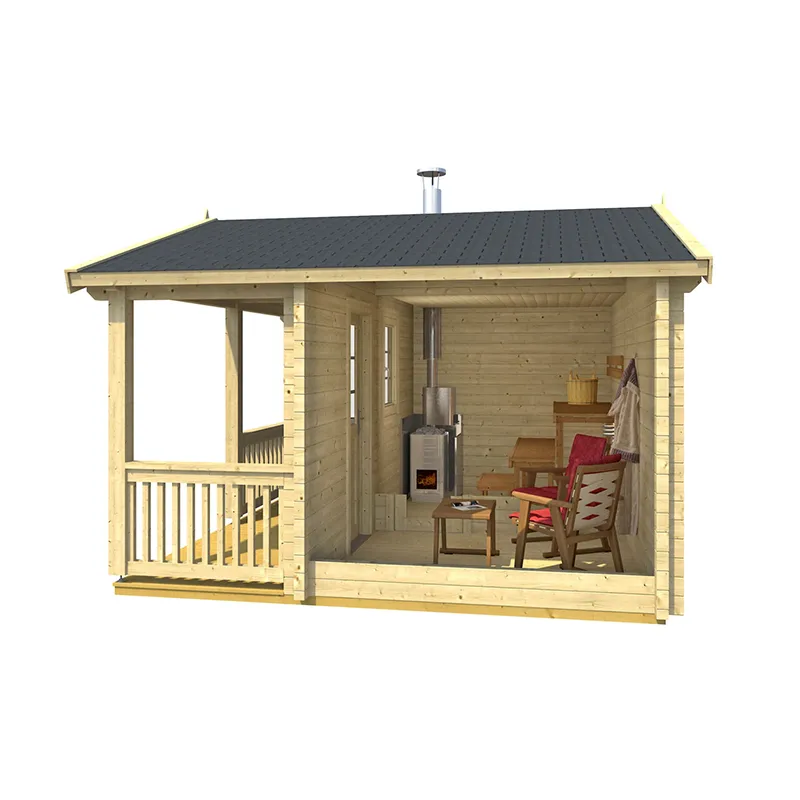 Bastustuga Kalev med terrass  och relaxrum 70 mm