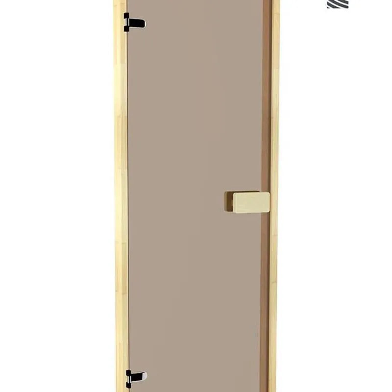 Bastudörr 9 x 21 Classic med glas och furukarm